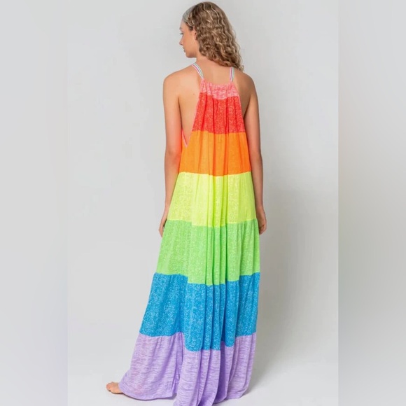 Pitusa Popsicle Halter Dress Rainbow-Petite NWT - Picture 3 of 13